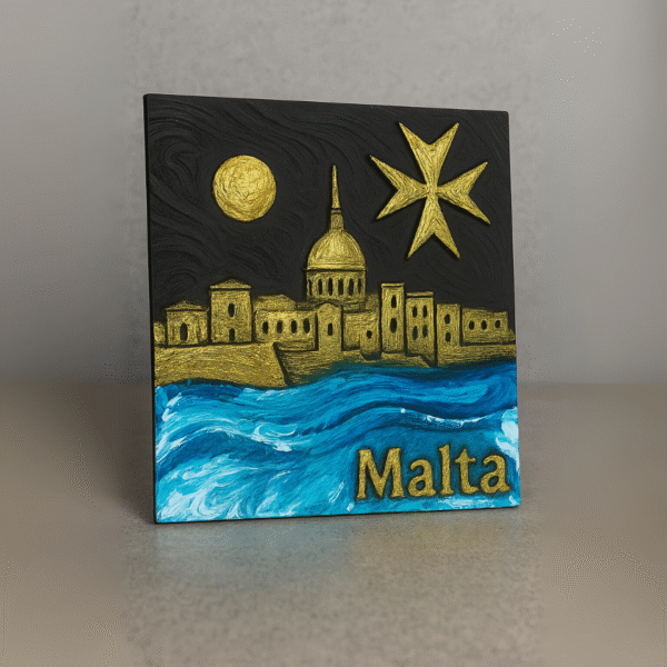 🏛️ Golden Horizon: Valletta – 3D-Printed Maltese Skyline Plaque